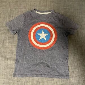 Old Navy Gray Superhero Shield Kids Tee